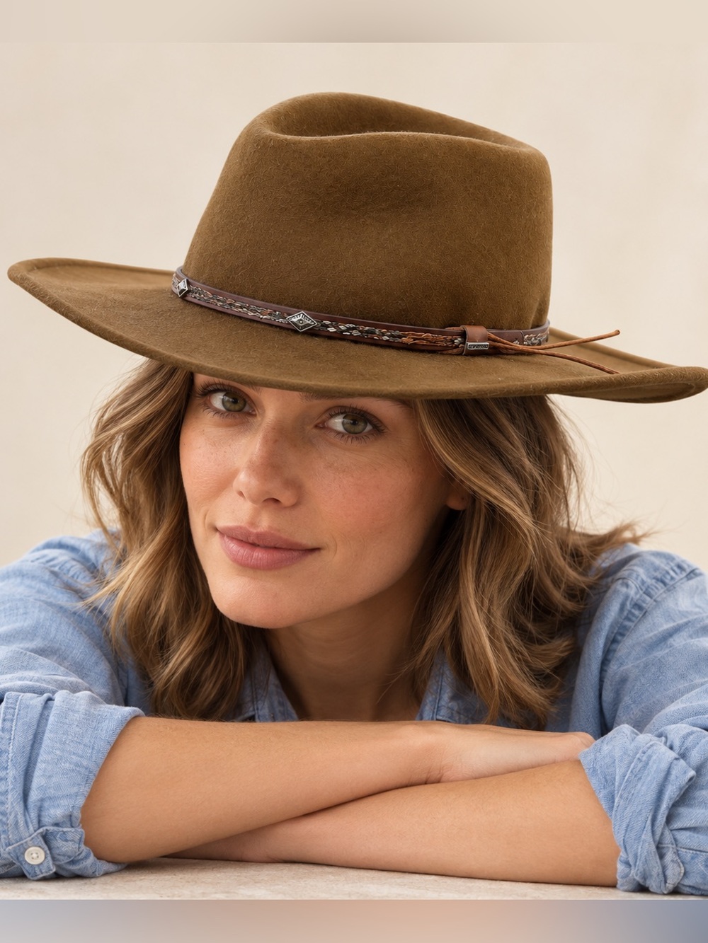 Stetson Mountain Sky Crushable Wool Western Hat Acorn Brown Large USA - UNISEX